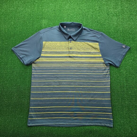 Under Armour Polo Shirt‎ Mens XL Multicolor Short Sleeve Golf Performance Casual - Picture 1 of 10